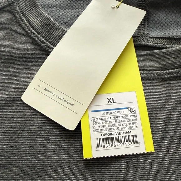 NWT All in Motion Merino Wool Blend Long Sleeve Shirt Gray Heathered XL - Picture 4 of 6